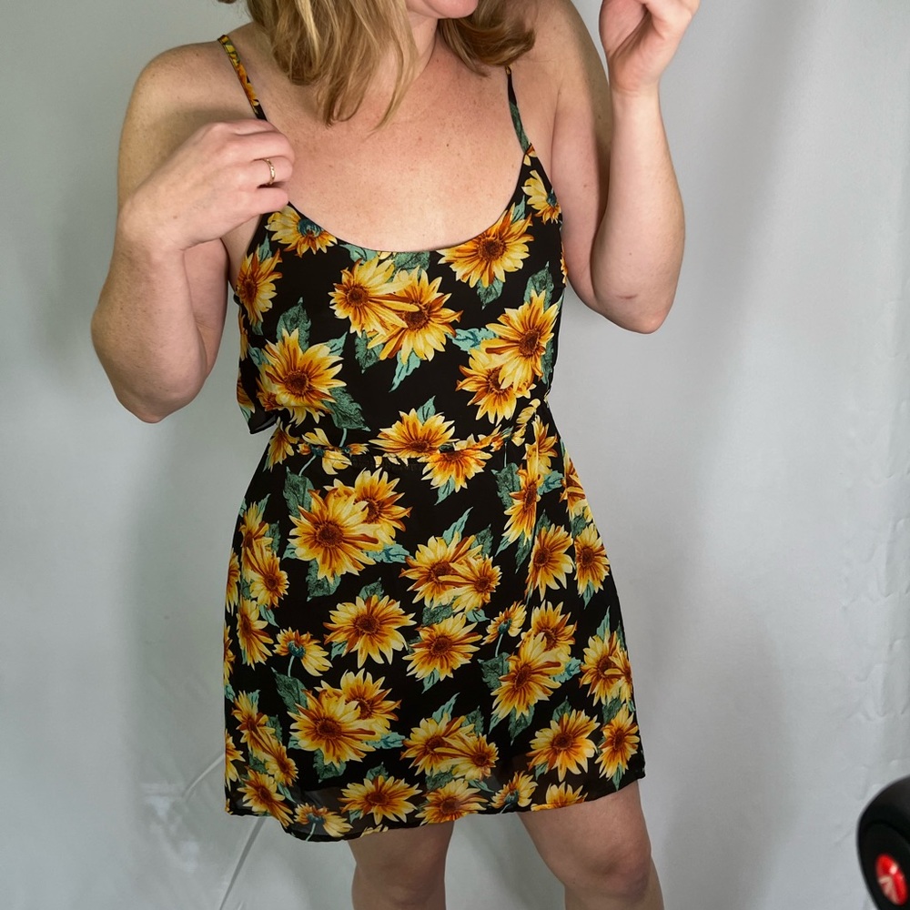 Sunflower open back beach boutique dress